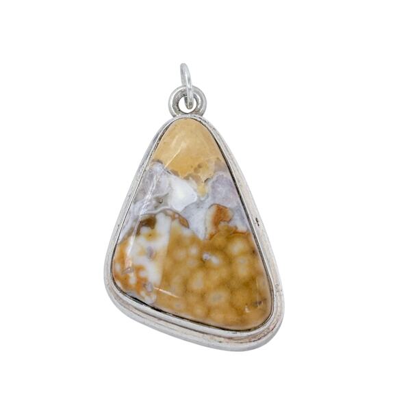 Estate Sterling Silver 925 Ocean Jasper Pendant - Picture 3 of 7